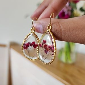 Pressed flowers handmade jewlery